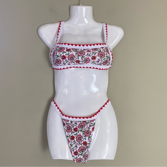 WDIRARA Women's Floral Print Bikini Set 2 Piece Swimsuit - Picture 2 of 5